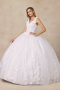 Floral Applique 3D Flowers Open Corset Back Long Wedding Dress JT1437W