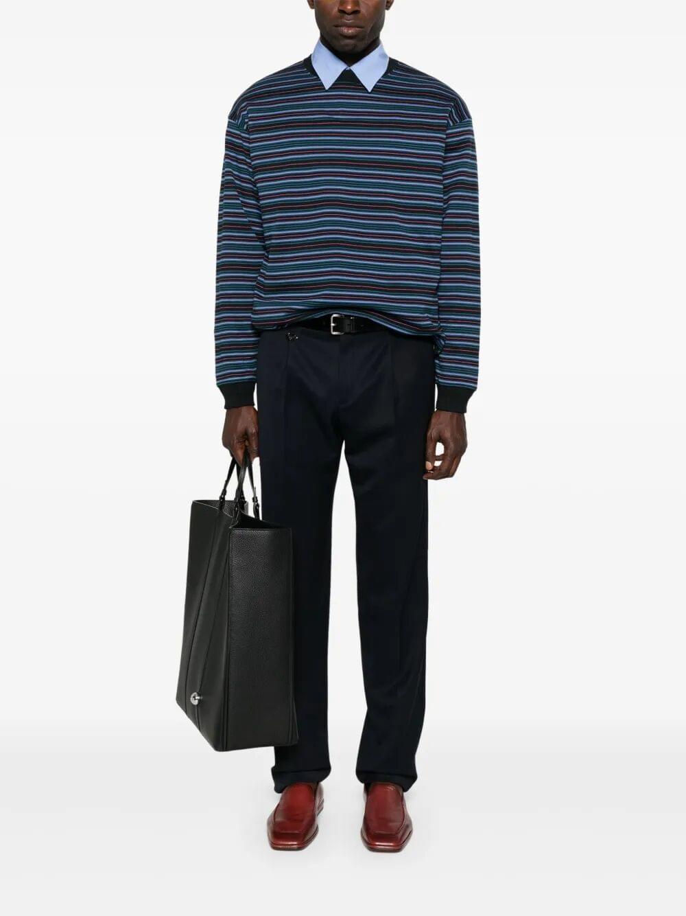 Prada Men Tapered Leg Wool Trousers