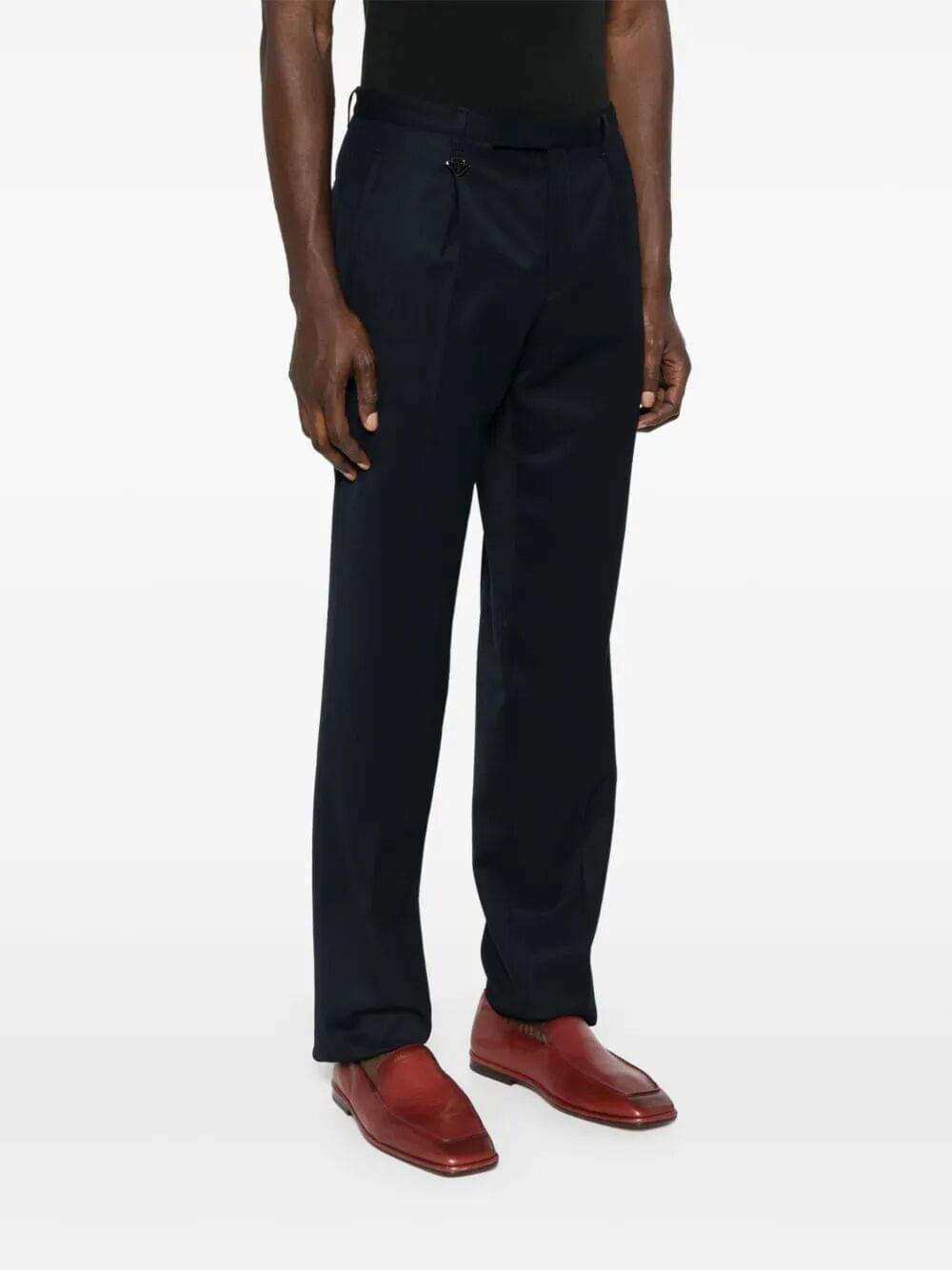 Prada Men Tapered Leg Wool Trousers