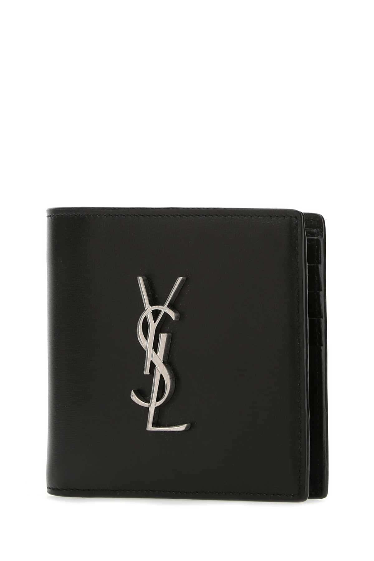 Saint Laurent Men Black Leather Wallet