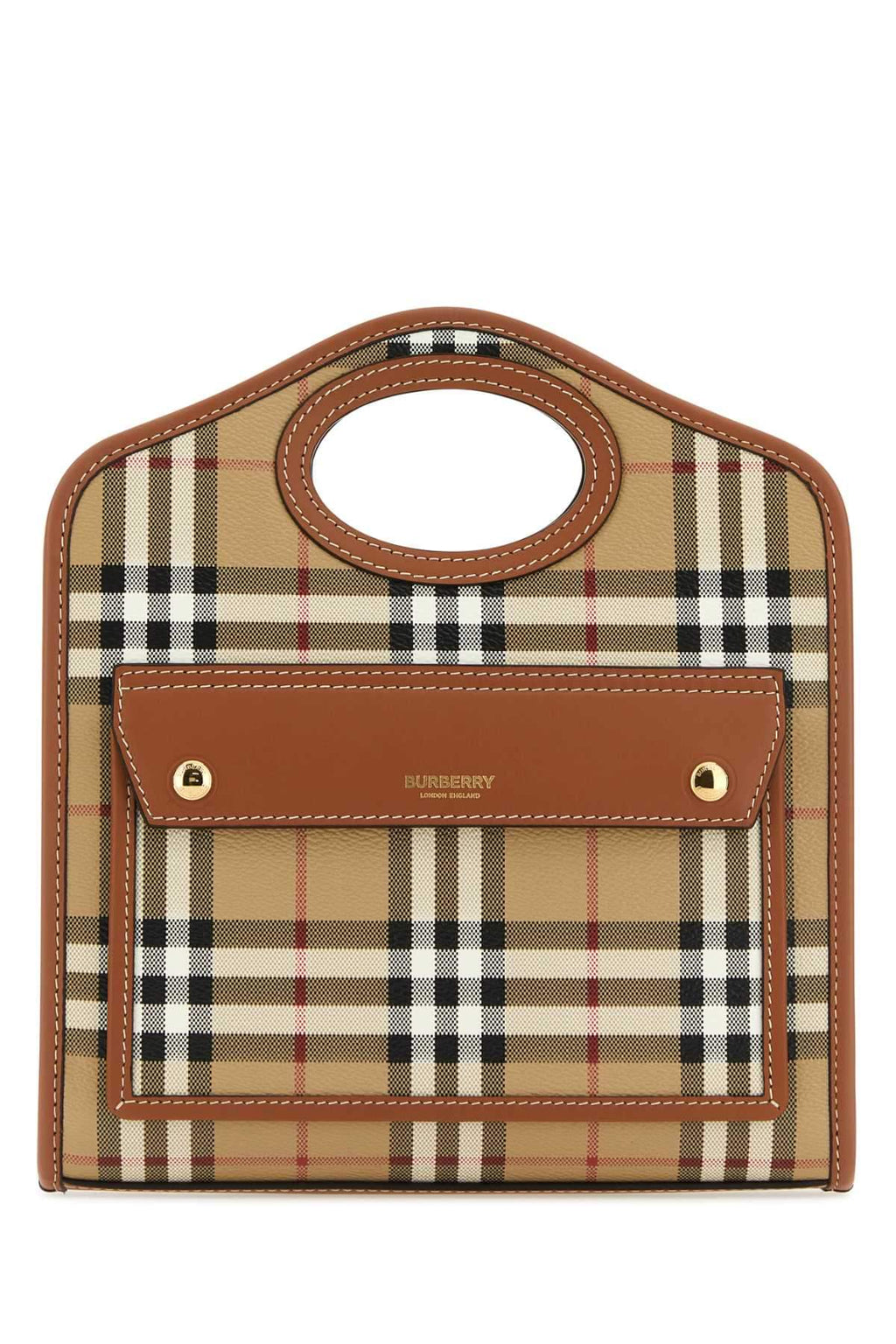 Burberry Women Printed Canvas And Leather Mini Pocket Handbag