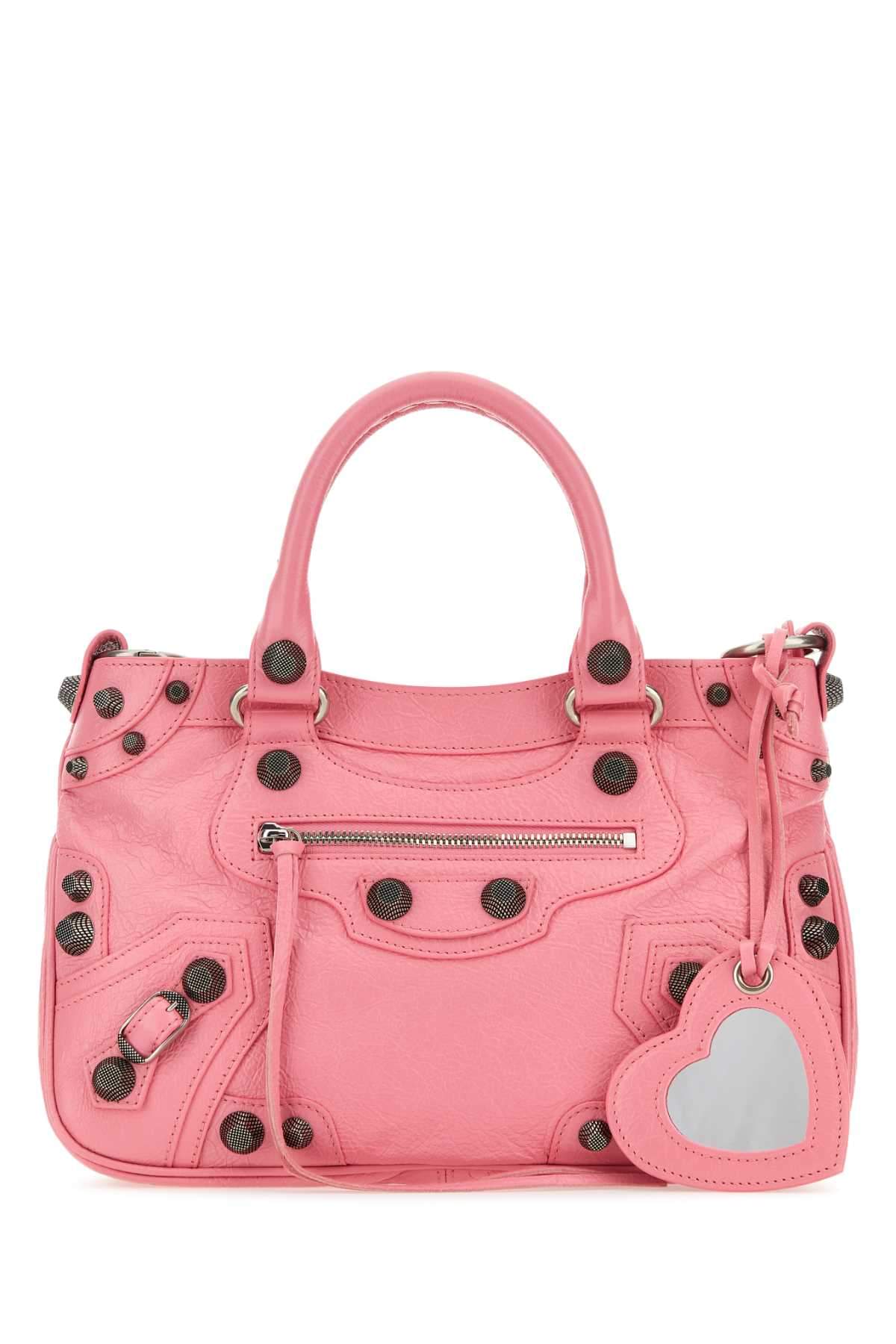 Balenciaga Women Pink Nappa Leather Neo Cagole Tote M Handbag