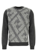 Fendi Men Embroidered Wool Blend Sweater