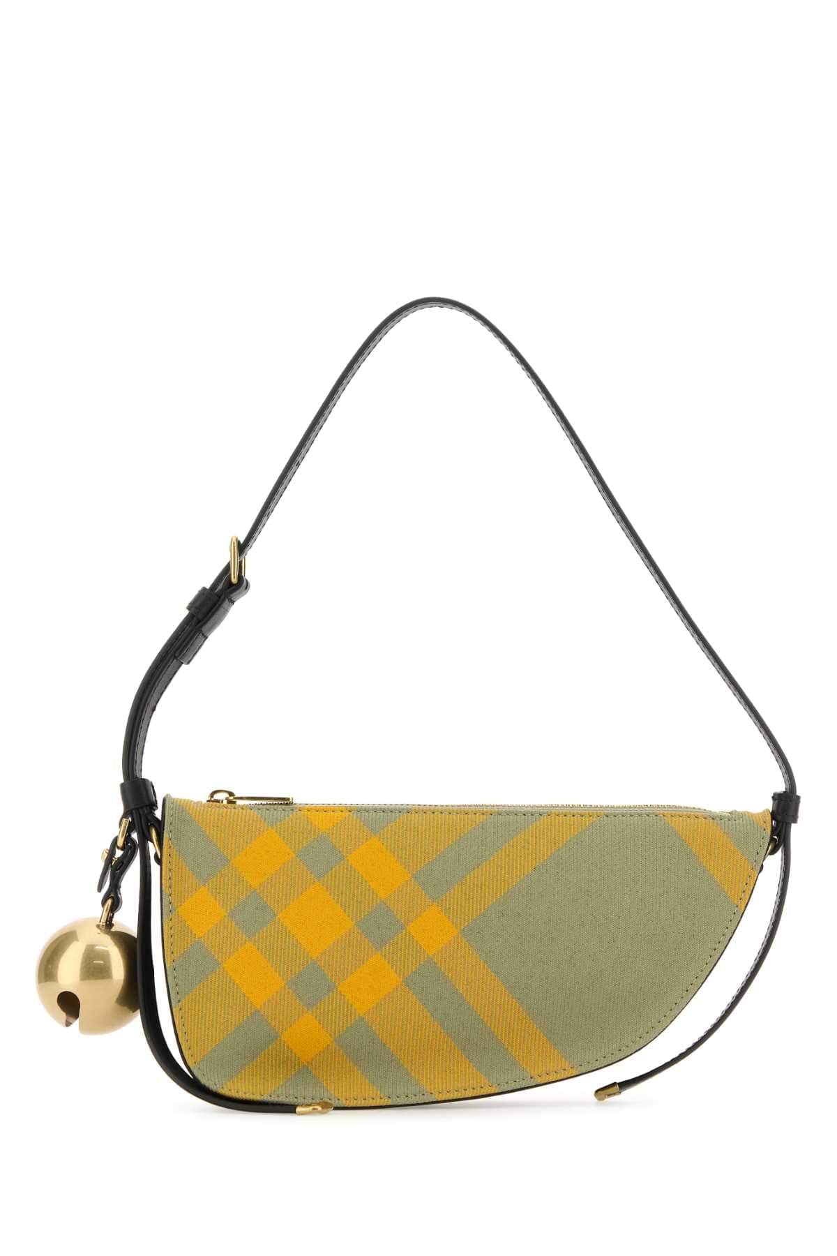 Burberry Women Embroidered Canvas Mini Shield Shoulder Bag