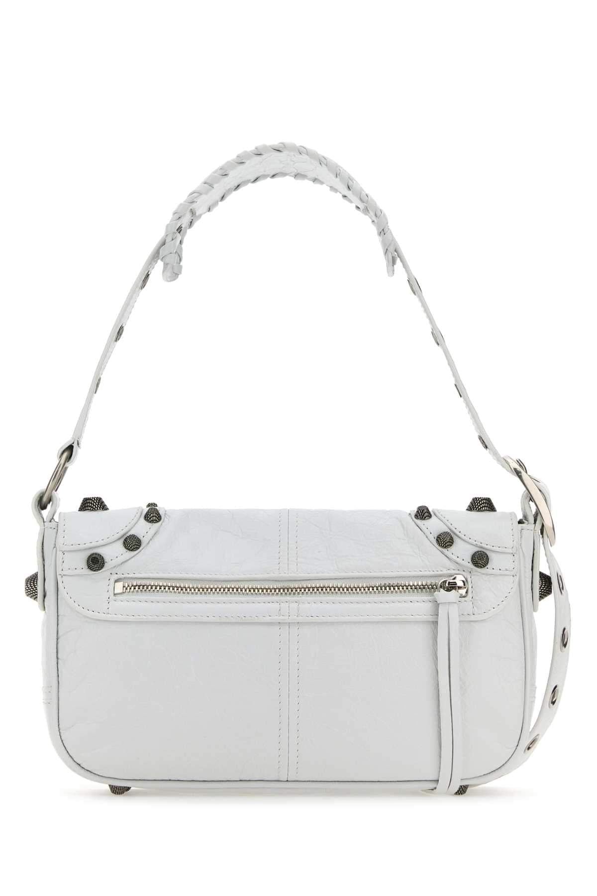 Balenciaga Men White Leather Le Cagole Xs Diy Metal Crossbody Bag