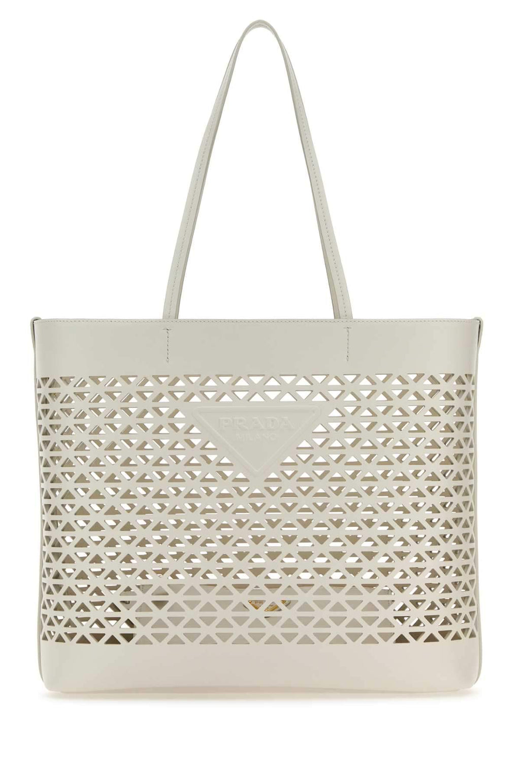 Prada Women White Leather Shopping Bag