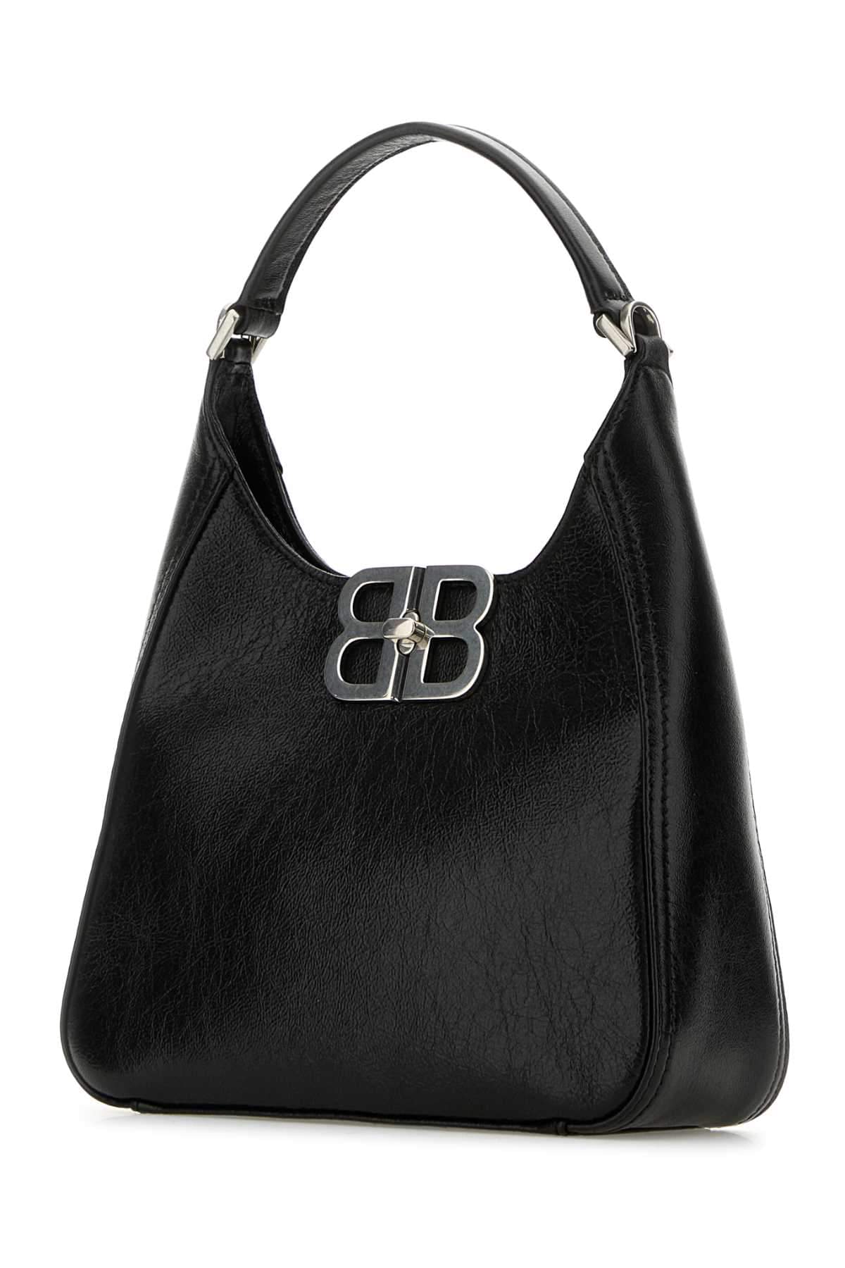 Balenciaga Women Black Leather Bb Soft Handbag