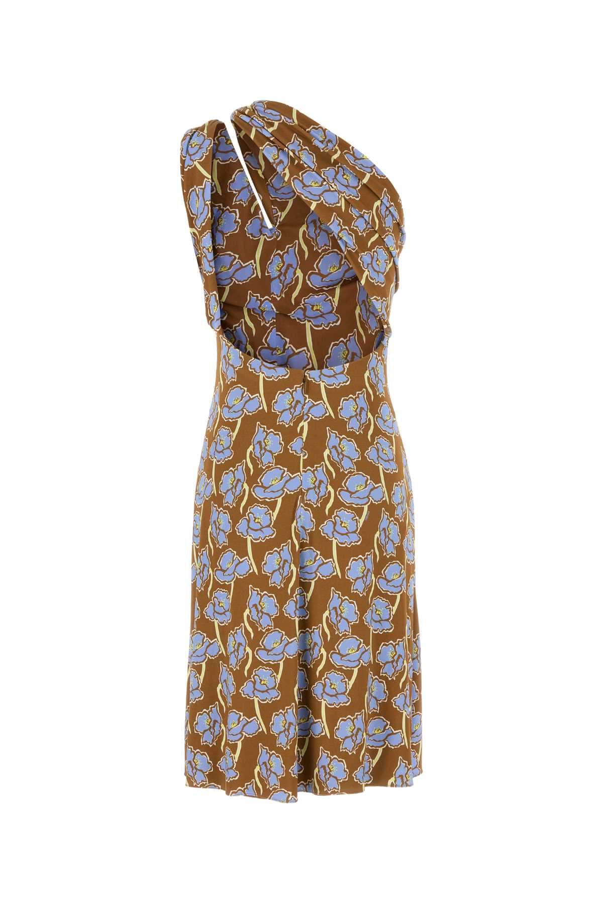 Versace Women Printed Stretch Crepe One-Shoulder Dress