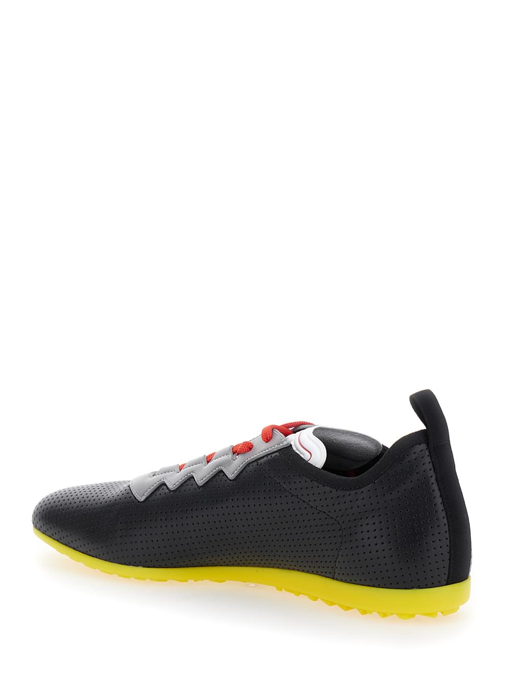 Valentino Garavani Men Black Sneakers With Asymmetric Toe And Vlogo Detail On The Side In Tech Fabric Man