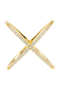 Sterling Silver CZ Criss Cross Ring