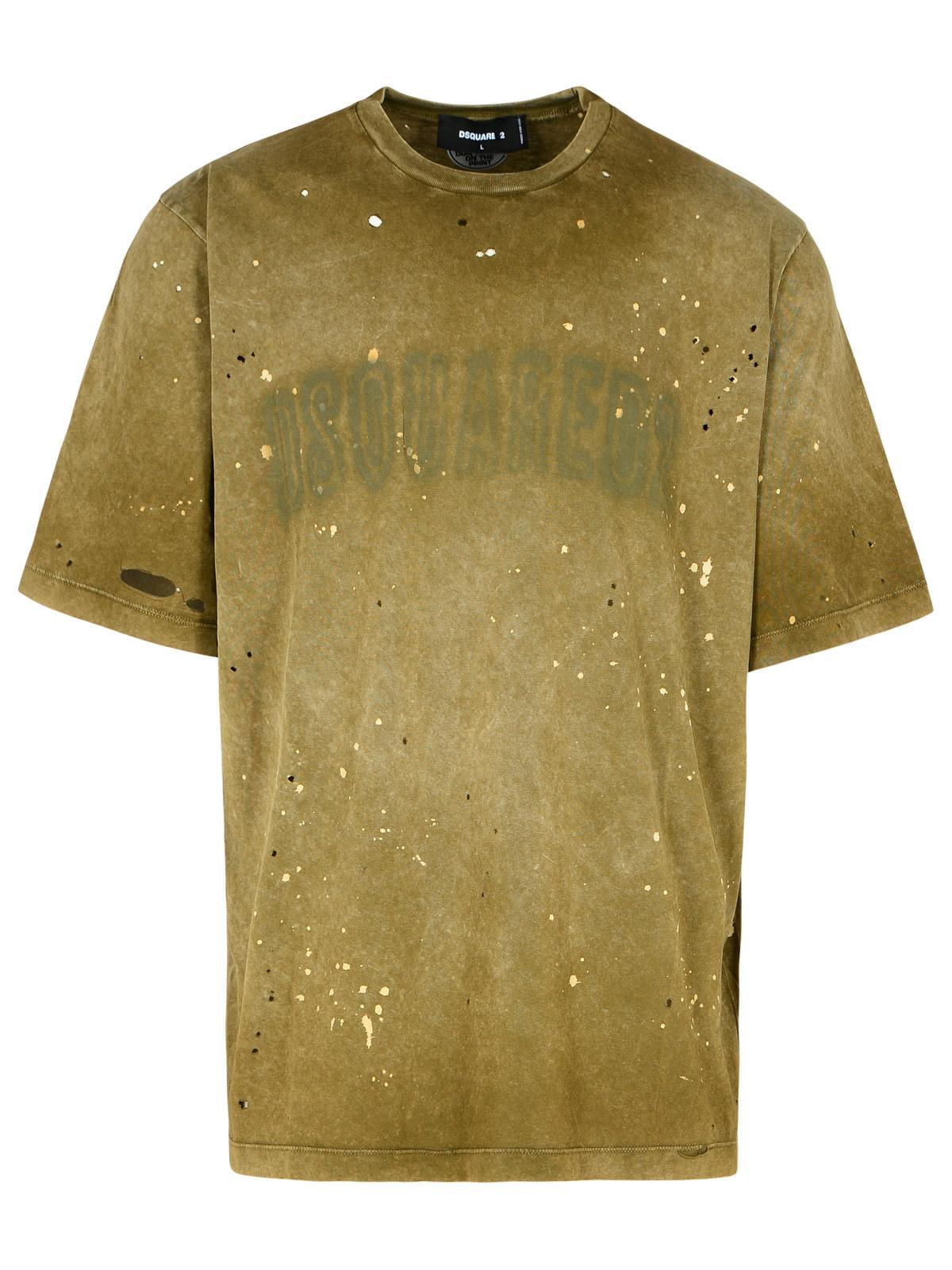 Dsquared2 Green Cotton T-Shirt Men