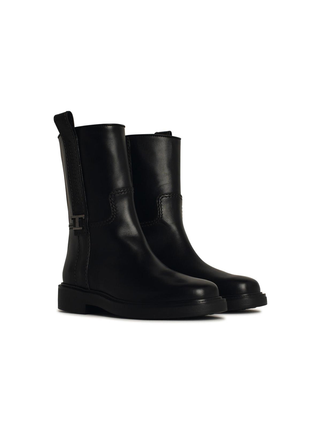 Tod's Black Leather Ankle Boots Women