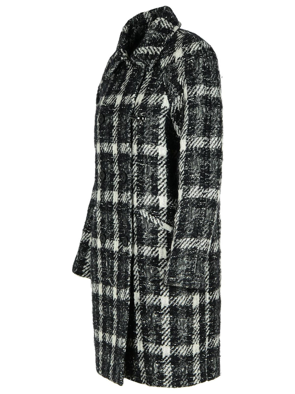 Fay Black Cotton Blend Coat Women