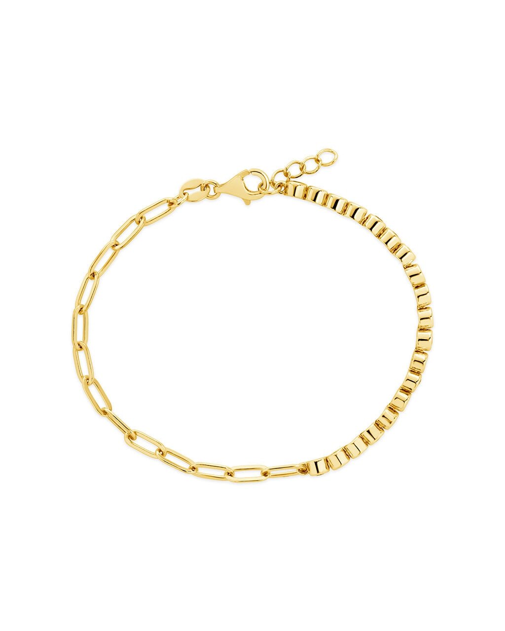 Emerald CZ Tennis & Chain Bracelet