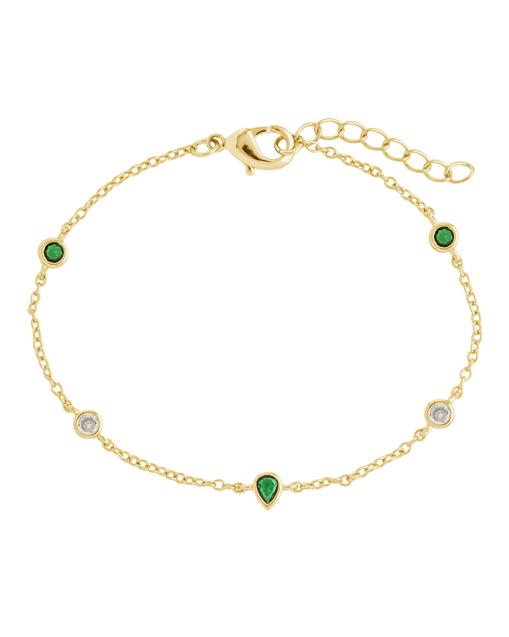 Pear and Round CZ Station Bracelet