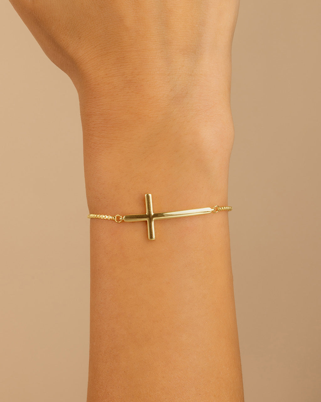 Polished Cross Bolo Bracelet