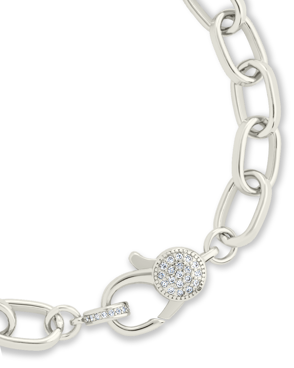 Tove CZ Clasp & Paperclip Chain Bracelet