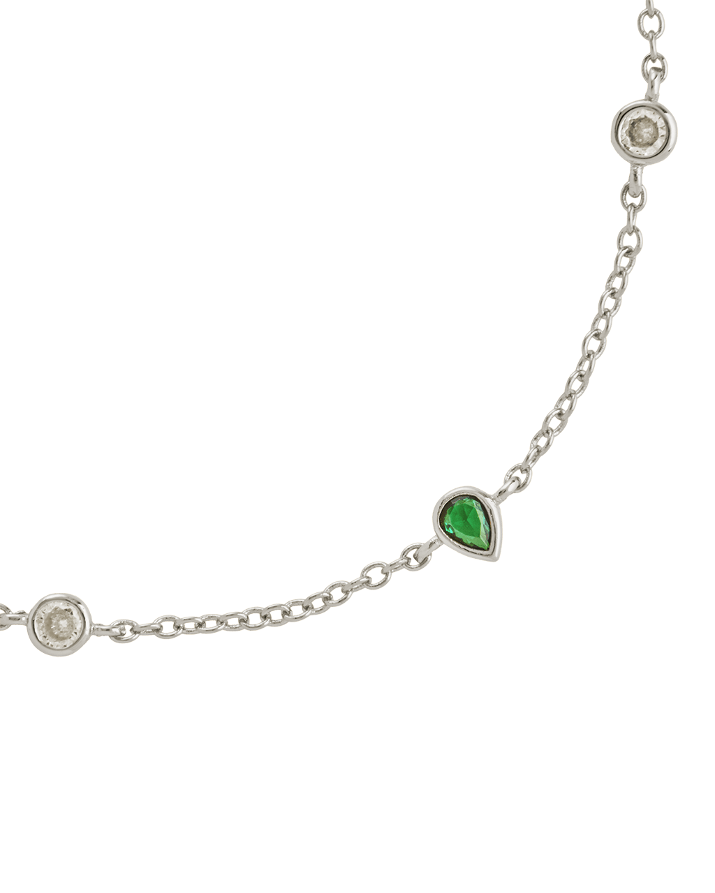 Pear and Round CZ Station Bracelet