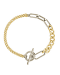 Elaine Dualtone Mixed Chain Toggle Bracelet