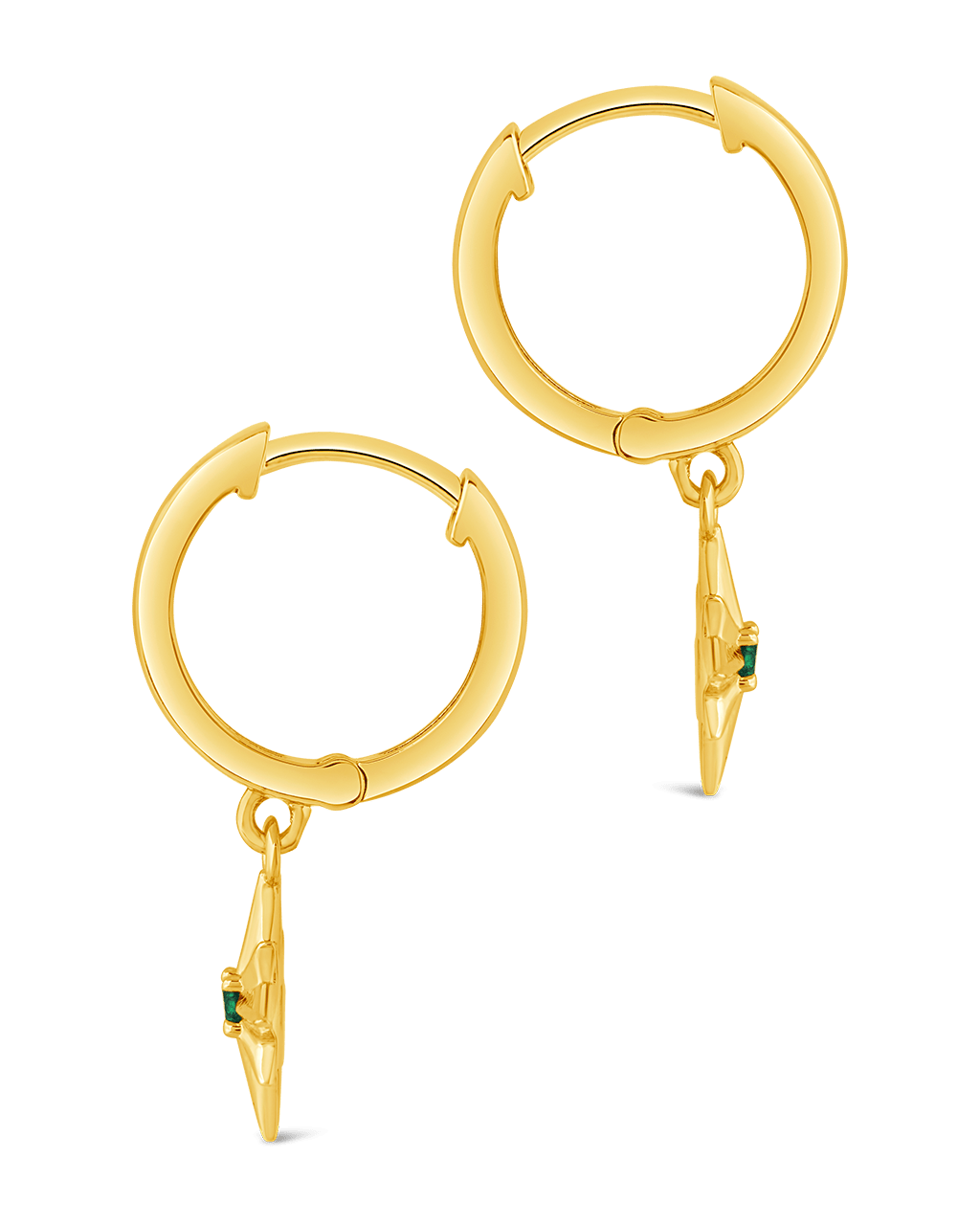 Demi CZ Burst Charm Hoop Earrings