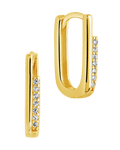 Nadine CZ Rectangle Hoop Earrings