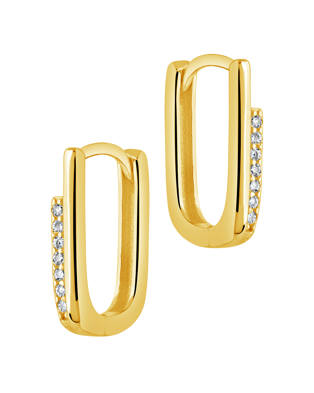 Nadine CZ Rectangle Hoop Earrings