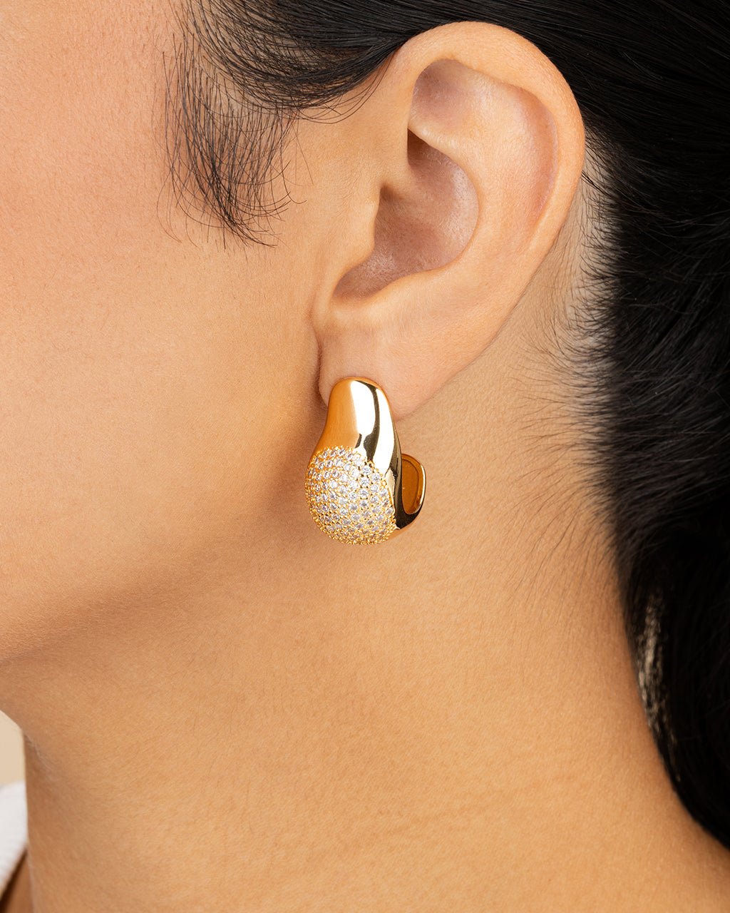 Wesley CZ Statement Huggie Hoop Earrings