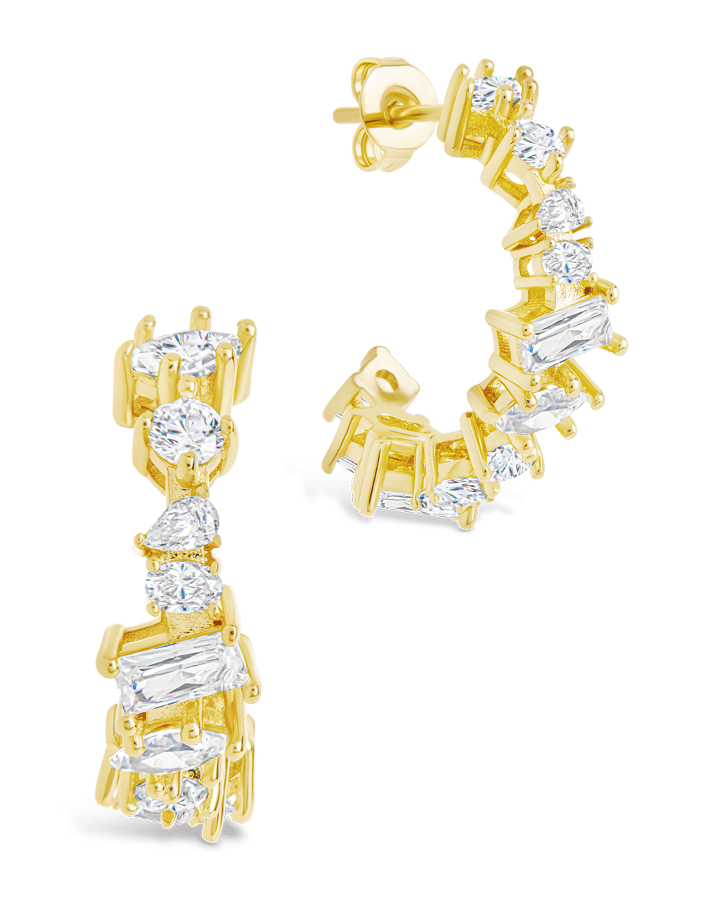 Keziah Geo Cut CZ Hoops