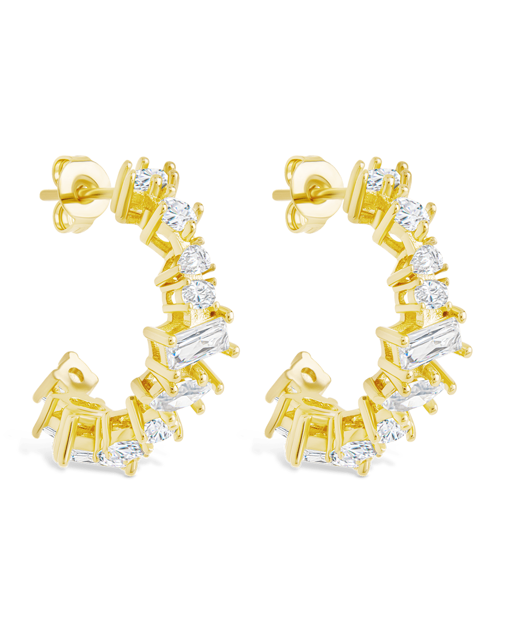 Keziah Geo Cut CZ Hoops