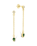 Delicate Chain Link CZ Drop Earrings
