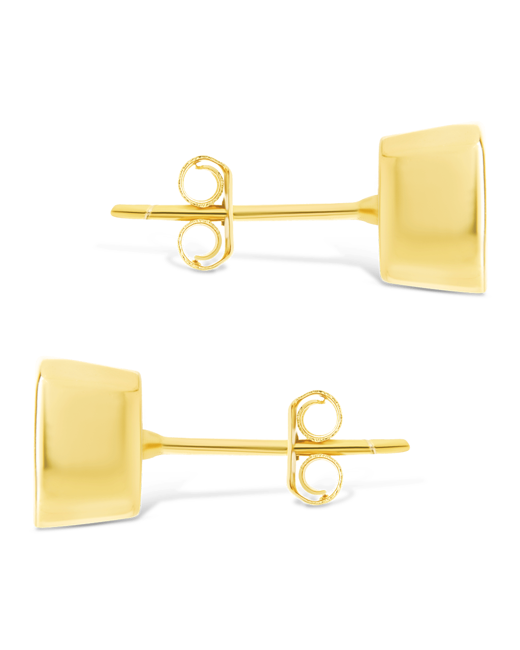 Sterling Silver Cushion Cut Bezel Set Stud Earrings