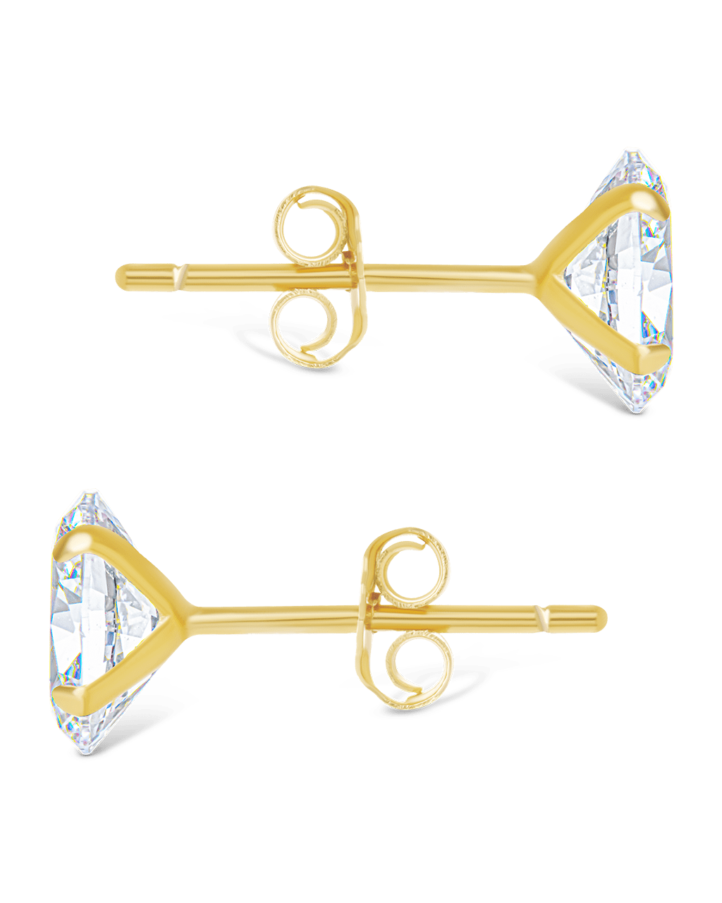 Sterling Silver Oval Cut Prong Set Stud Earrings