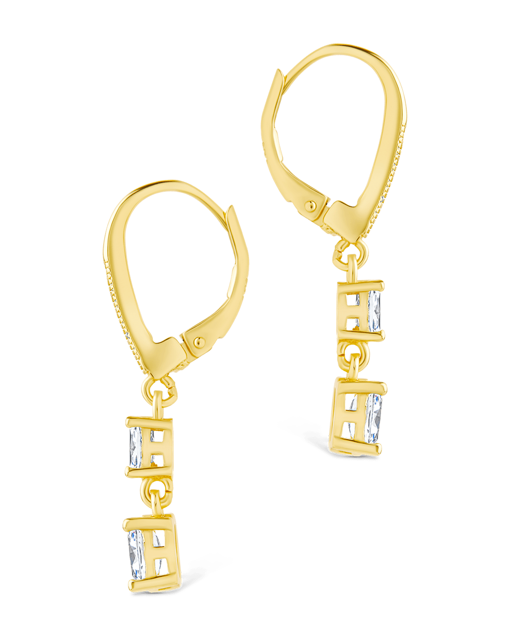 Sterling Silver Liesel Oval Cut CZ French Clip Earrings