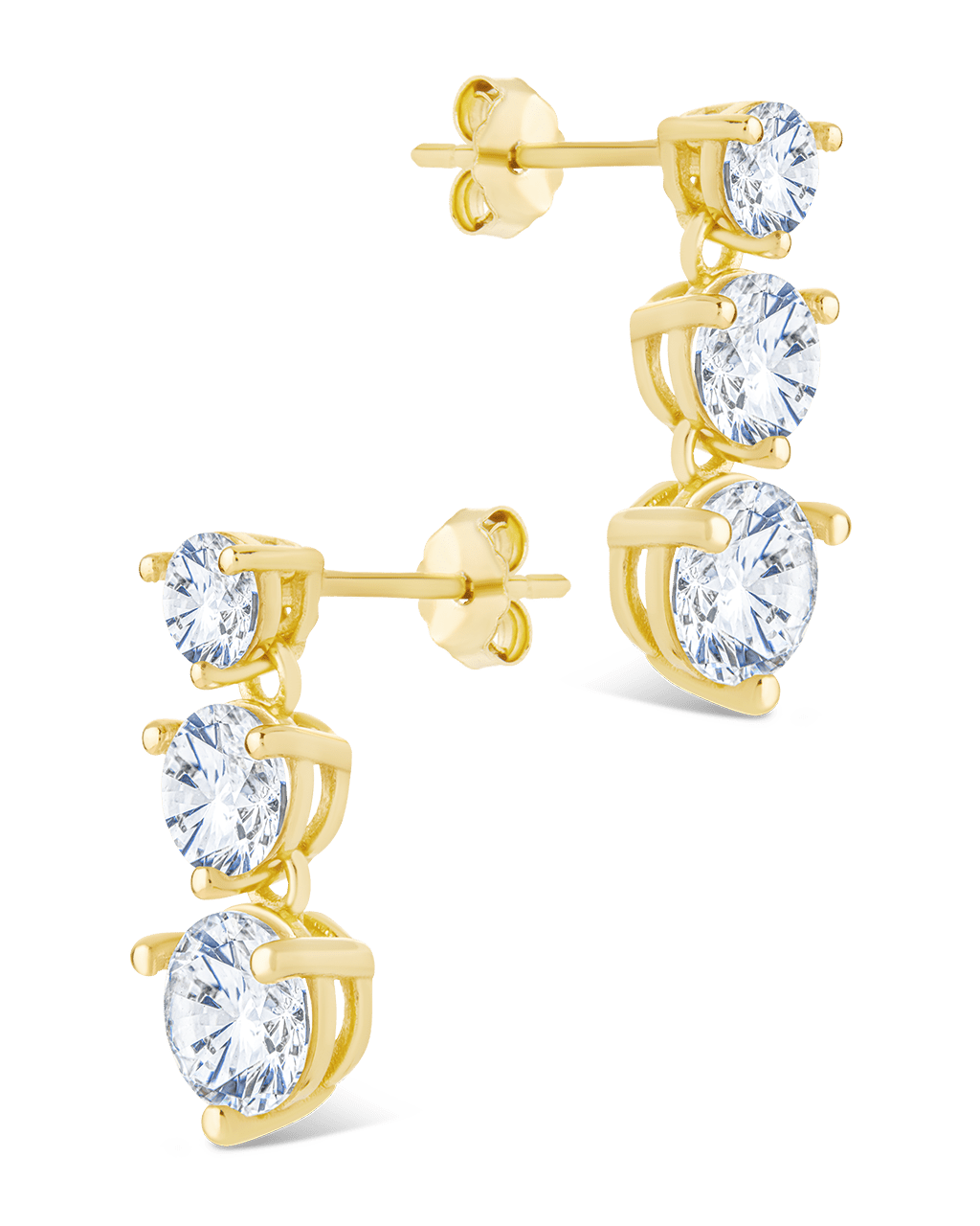 Sterling Silver Opaline Brilliant Cut CZ Studs