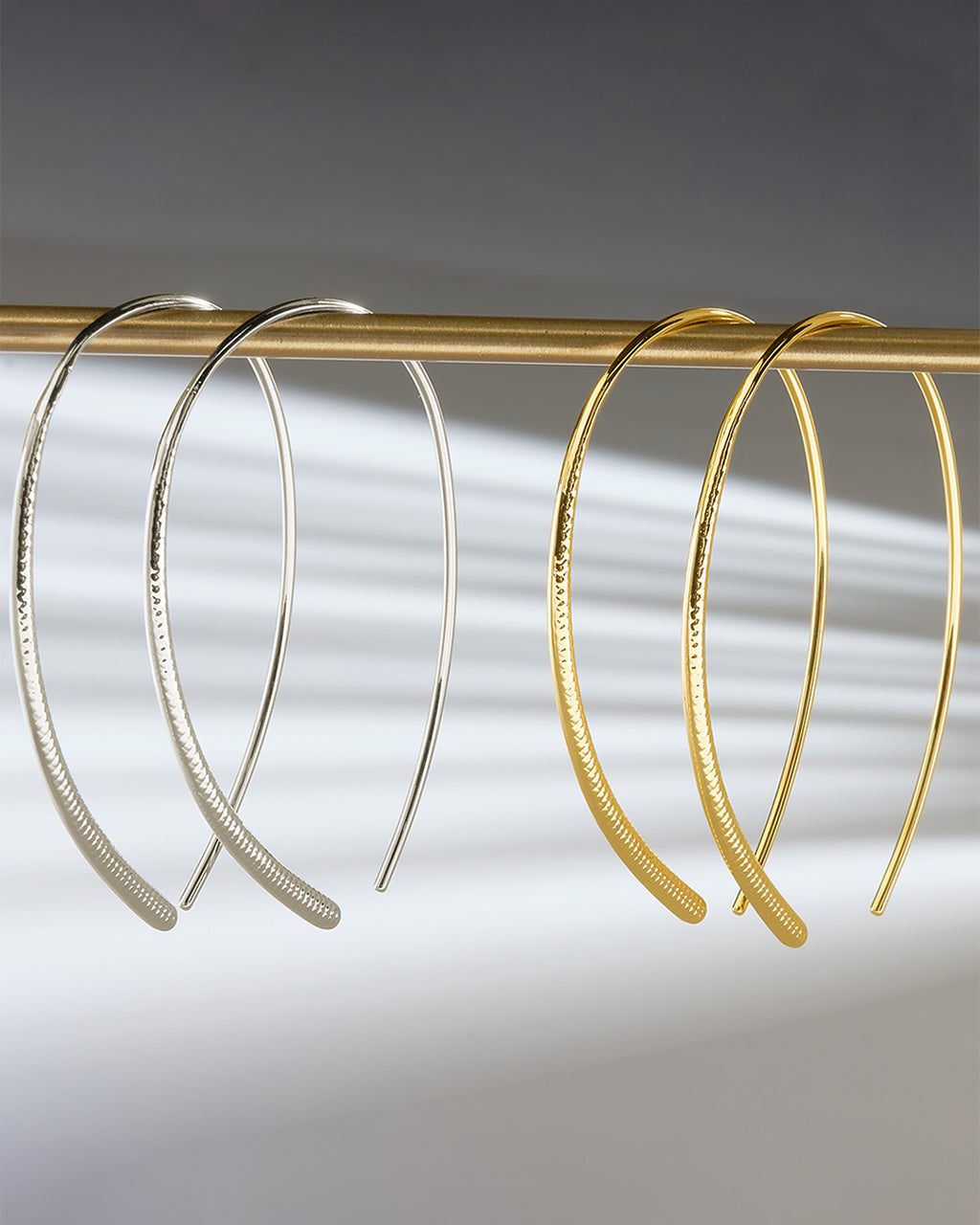 Textured Delicate Threader Hoop Earrings