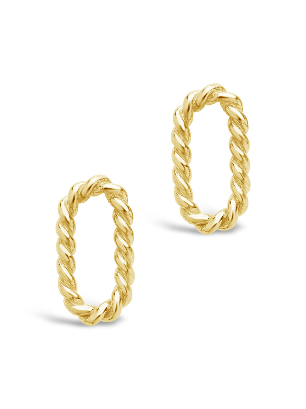 Sterling Silver Braided Oval Stud Earrings