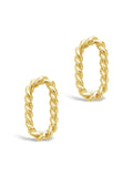 Sterling Silver Braided Oval Stud Earrings