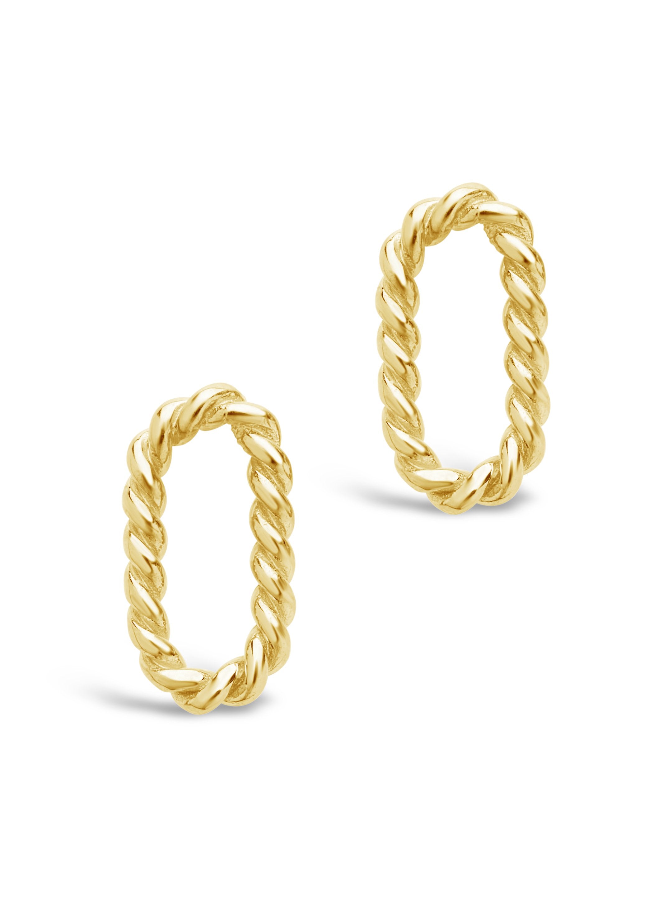 Sterling Silver Braided Oval Stud Earrings