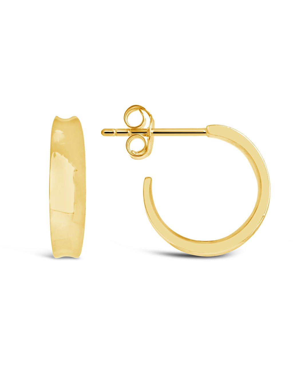Sterling Silver Graduated Huggie Hoop Earrings