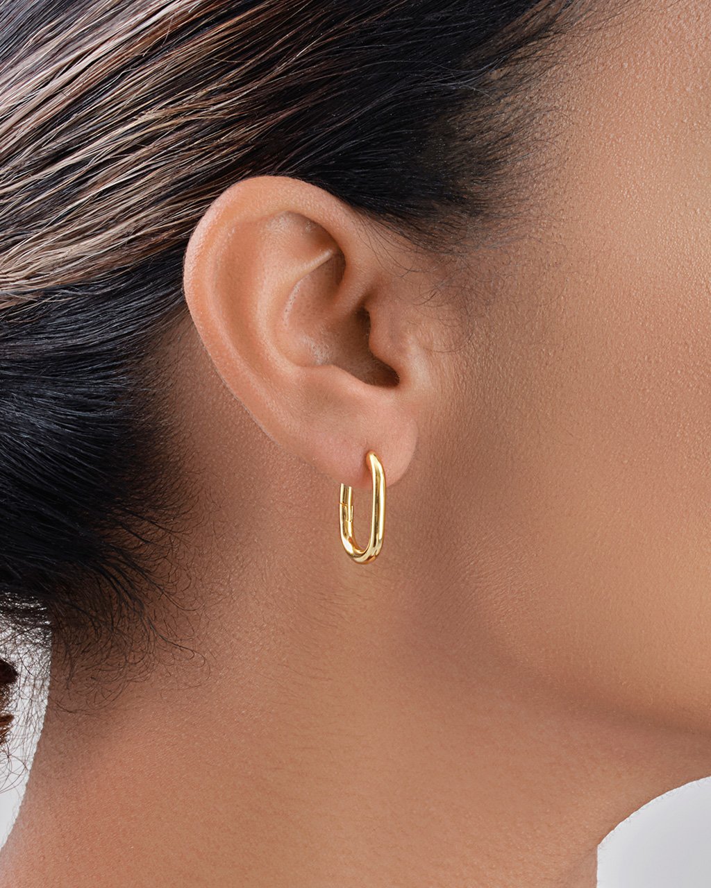 Sterling Silver Rectangle Huggie Hoop Earrings
