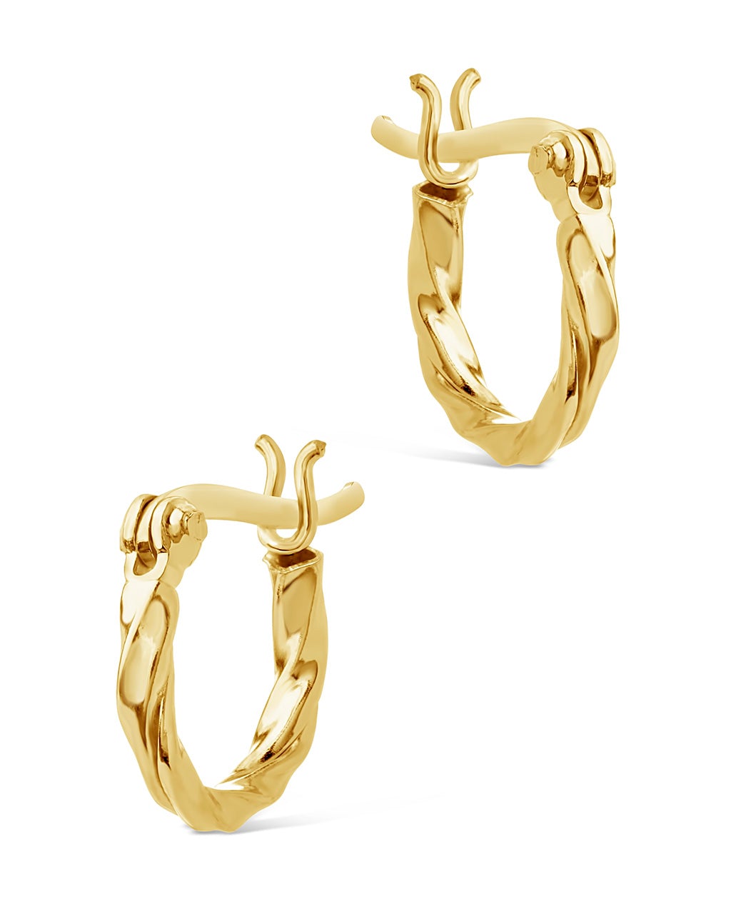 Sterling Silver Simple Twist Hoop Earrings