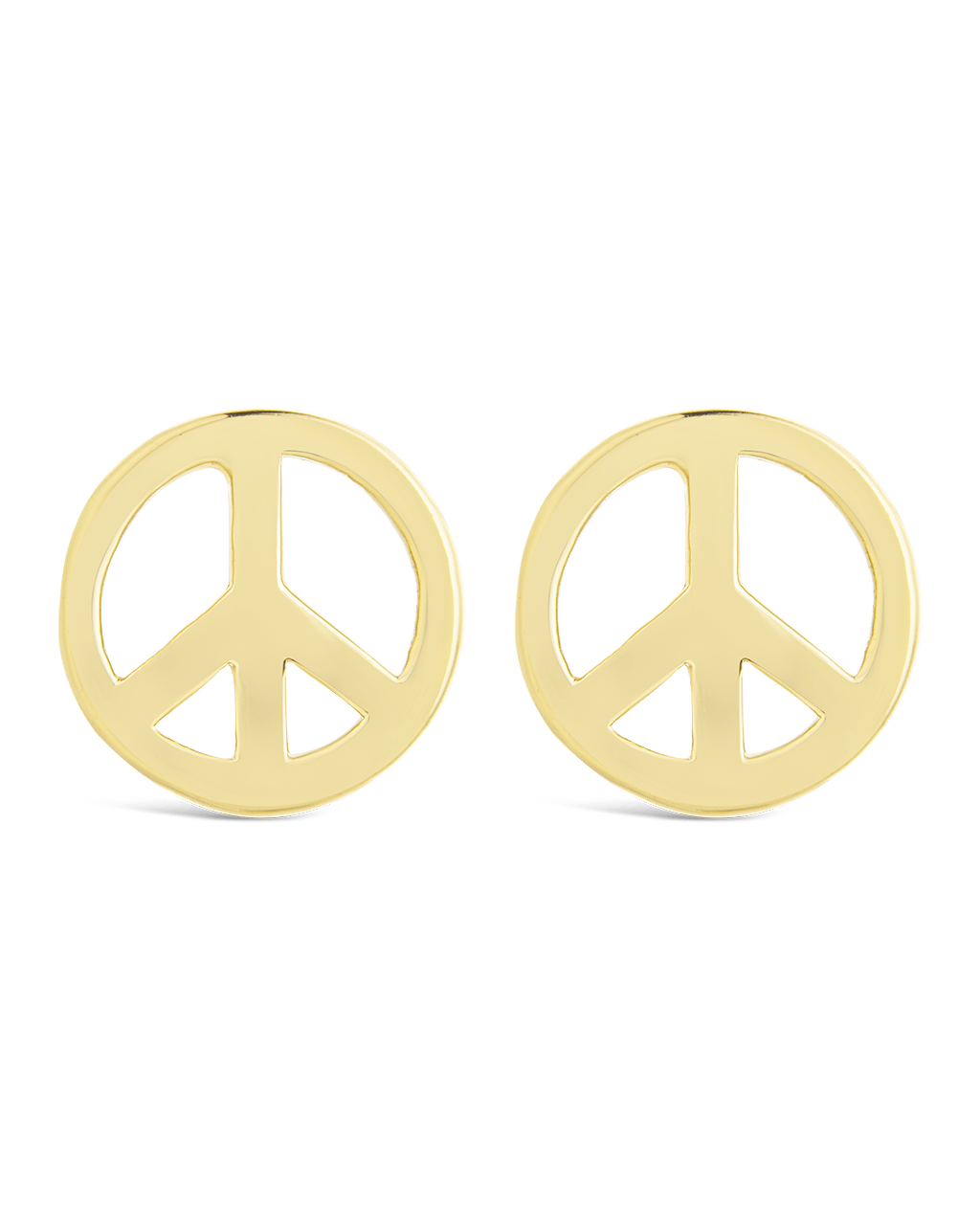 Sterling Silver Peace Sign Studs