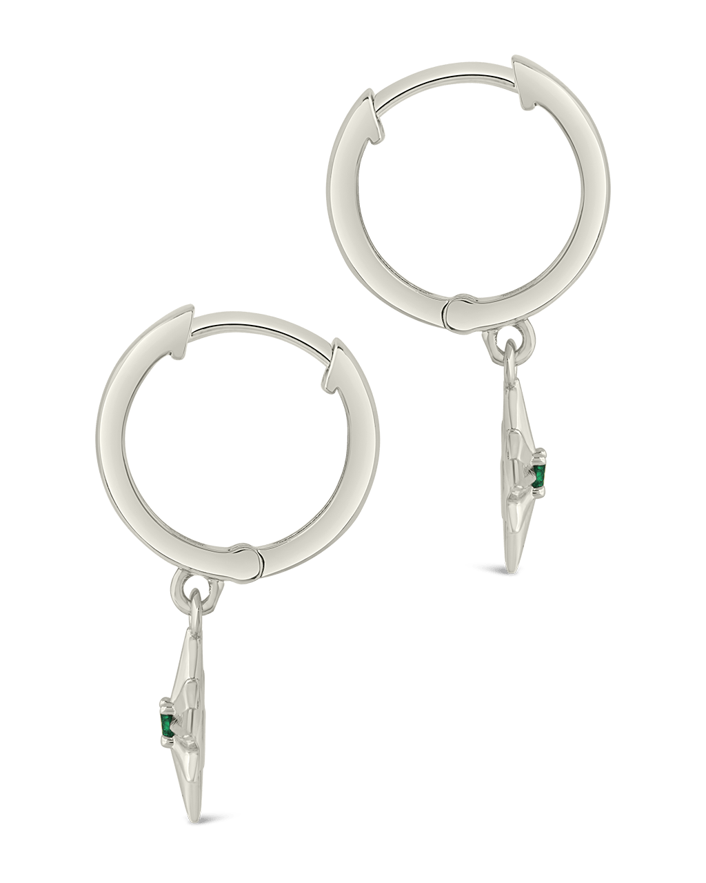 Demi CZ Burst Charm Hoop Earrings