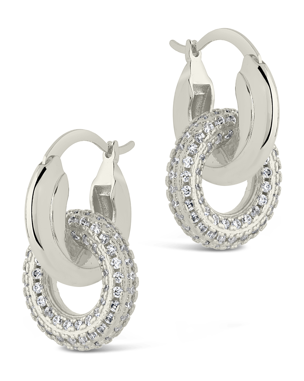 Hunter CZ Interlocking Circle Drop Earrings