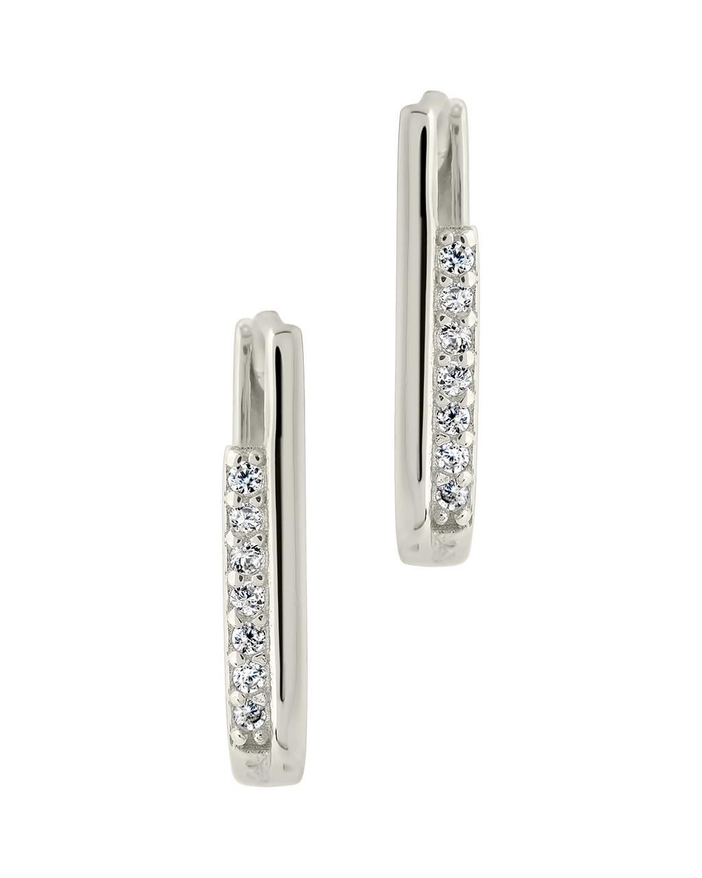 Nadine CZ Rectangle Hoop Earrings