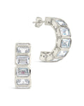 Nyssa Bezel CZ Station Hoop Earrings