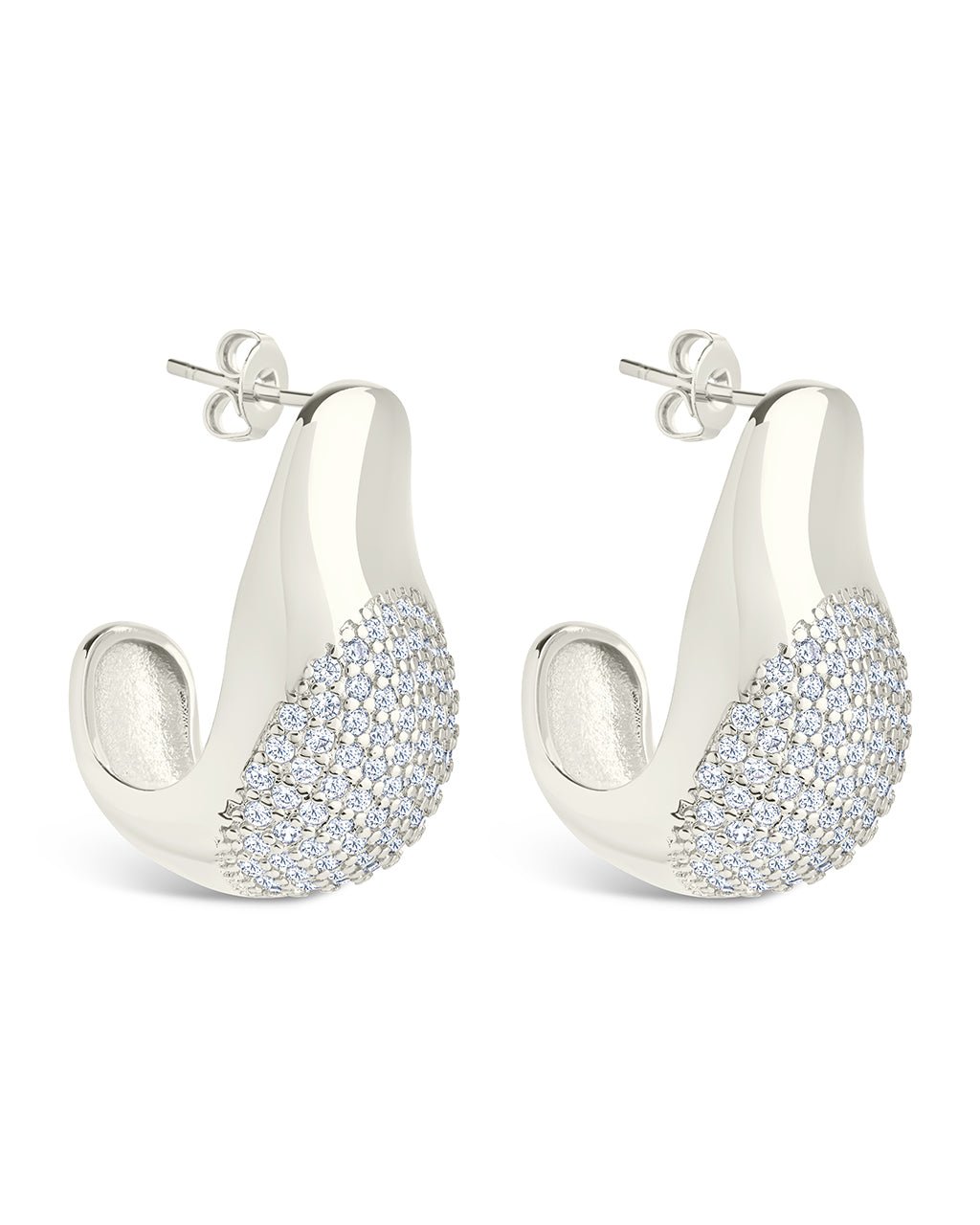 Wesley CZ Statement Huggie Hoop Earrings