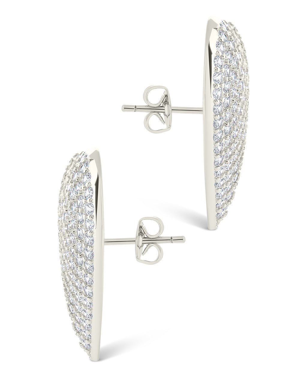 Disco Heart CZ Statement Stud Earrings