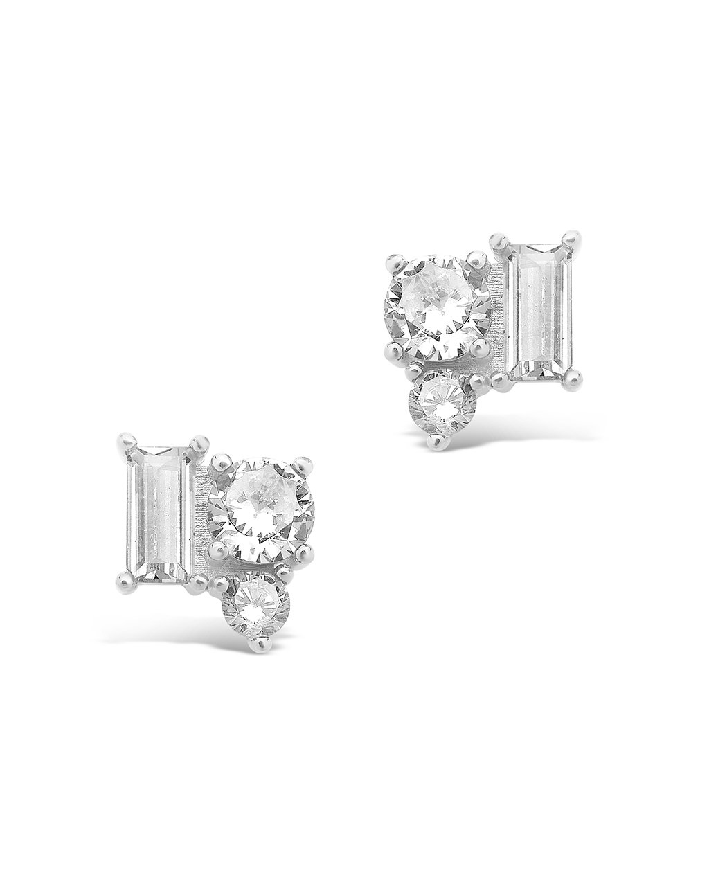 Sterling Silver CZ Cluster Studs