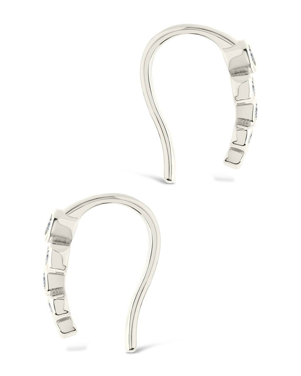 Sterling Silver Talia CZ Bezel Crawler Earrings
